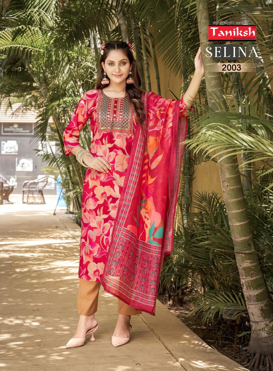 Selina Vol 2 By Taniksh Muslin Printed Kurti With Bottom Dupatta Wholesale Shop In Surat
